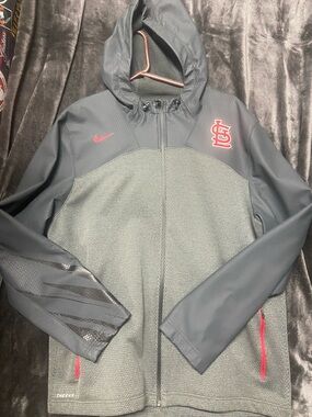 Nike Gray St. Louis Cardinals Full-Zip Hoodie with red Accents